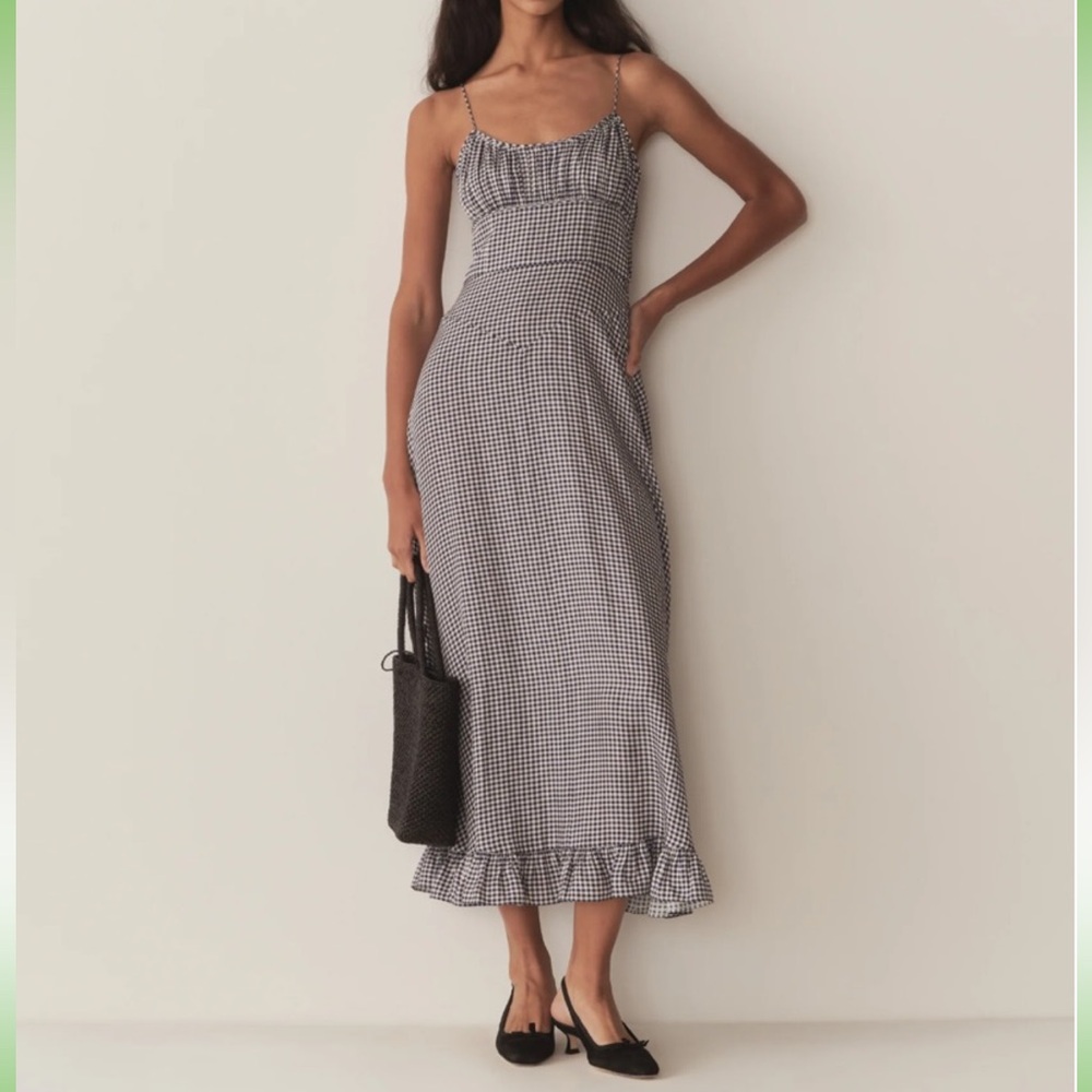Doen Rosario gingham dress in Santa Marino Blue / Size Small